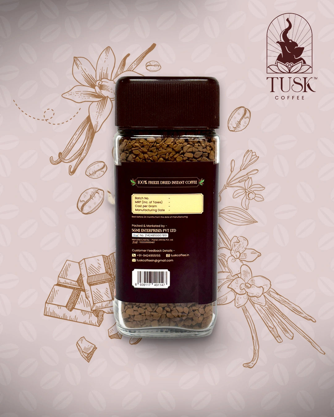 Freeze Dried Instant Coffee- Hazelnut